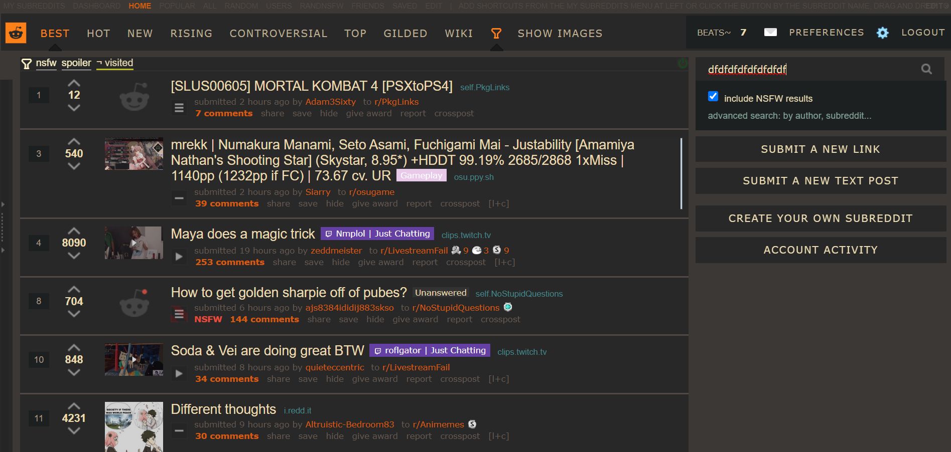 Screenshot of Gruvbox for Reddit (forked from "Carbon for Reddit")