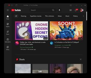 Screenshot of YouTube Graphite (Green accent)