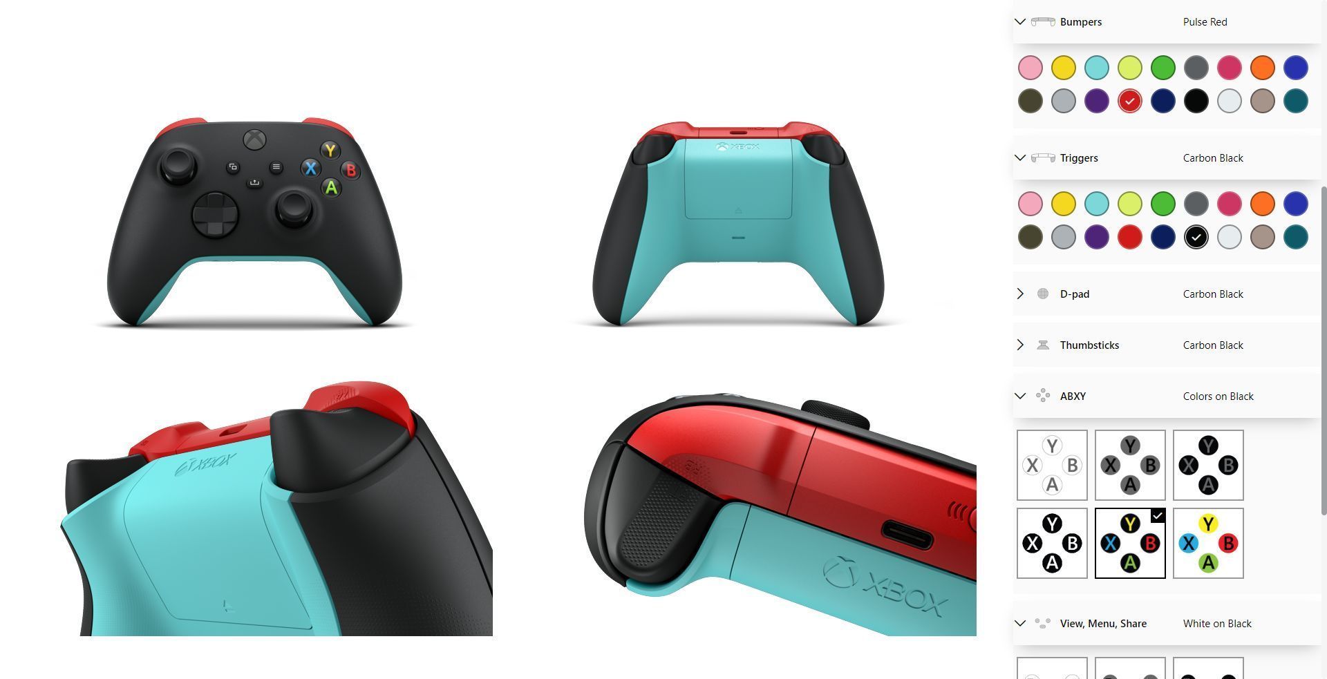 Screenshot of Xbox Design Lab (Controller Designer)