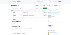 Screenshot of GitHub Retro