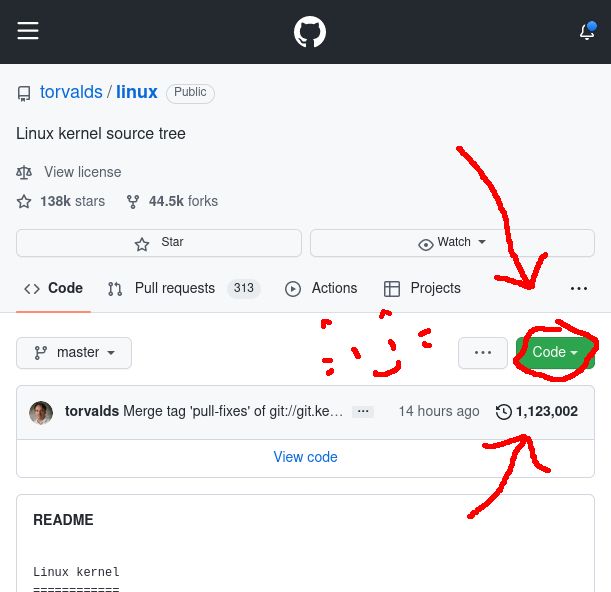 Screenshot of github always show clone