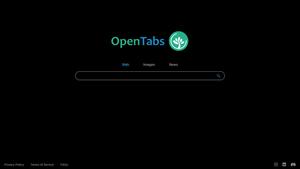 Black OpenTabs Search screenshot