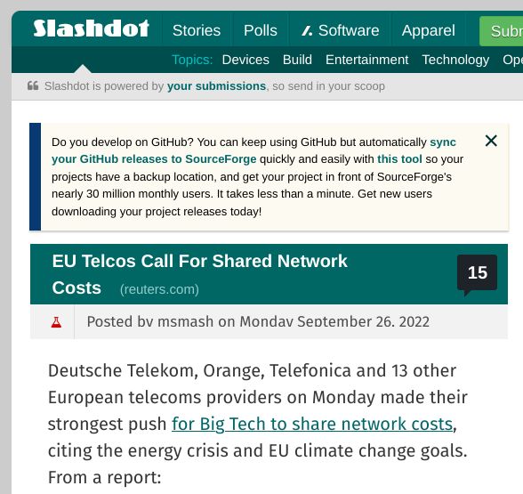 Screenshot of Simple Slashdot - Readability