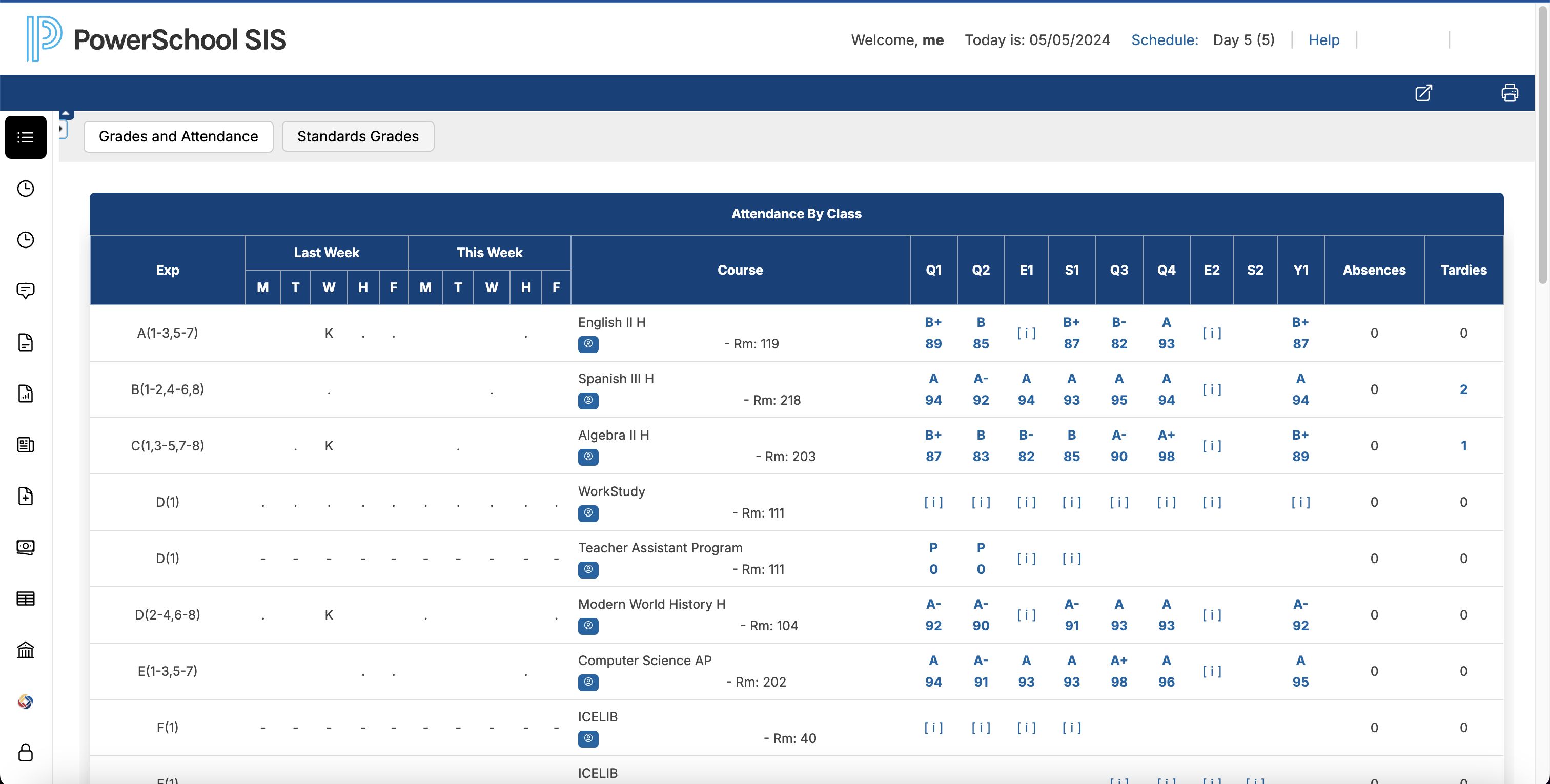 Screenshot of Better Powerschool