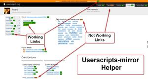 Screenshot of Userscripts-mirror Helper v.10