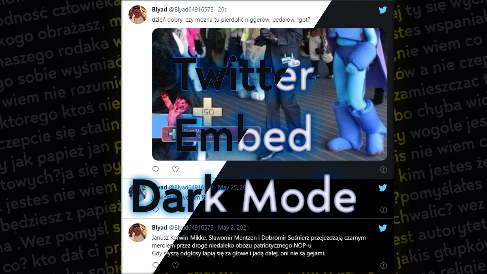 Screenshot of Twitter/X Embed Dark Mode