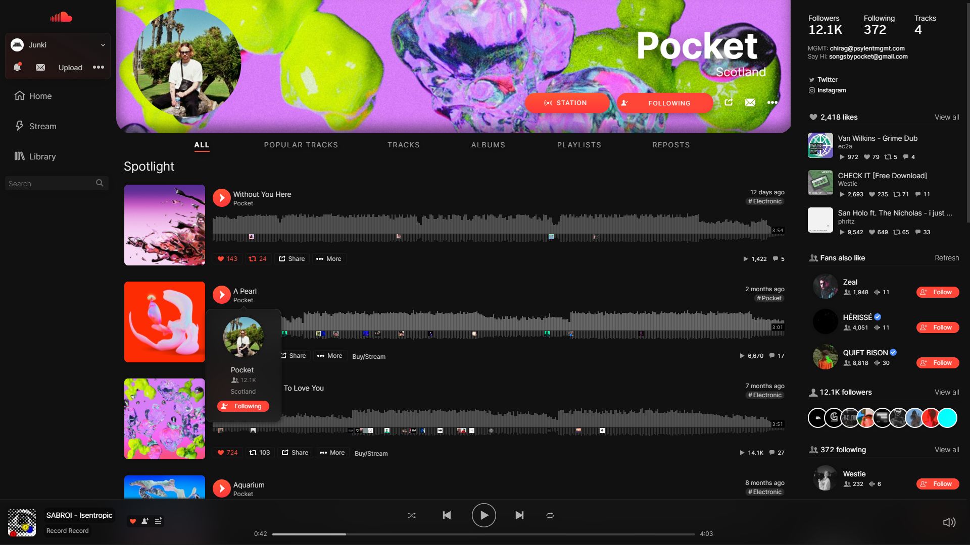 Screenshot of Soundcloud Hyper Dark