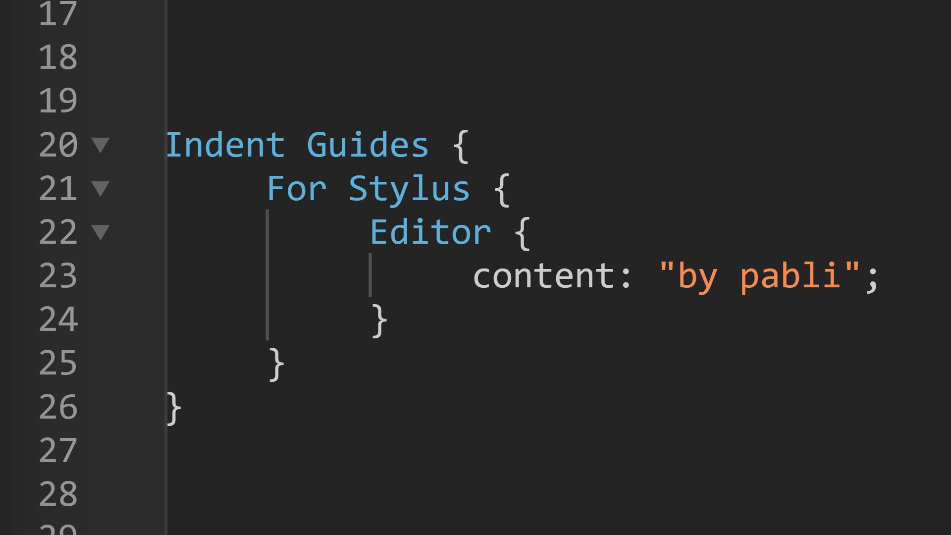 Screenshot of Indent Guides For Stylus Editor