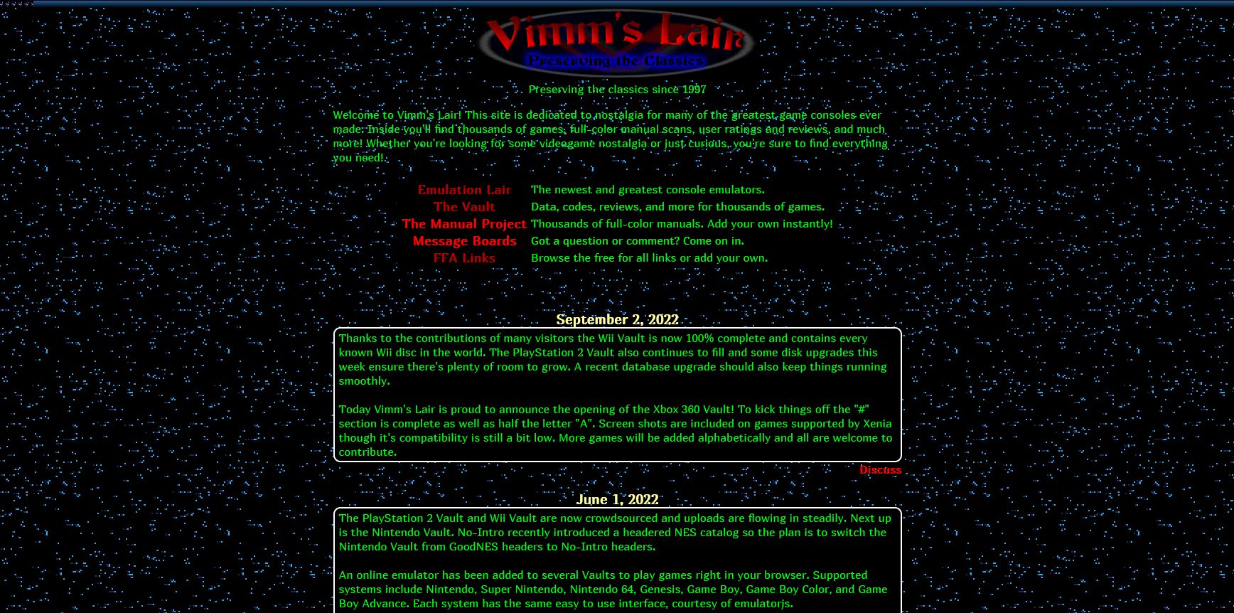 Screenshot of Vimm Galaxy