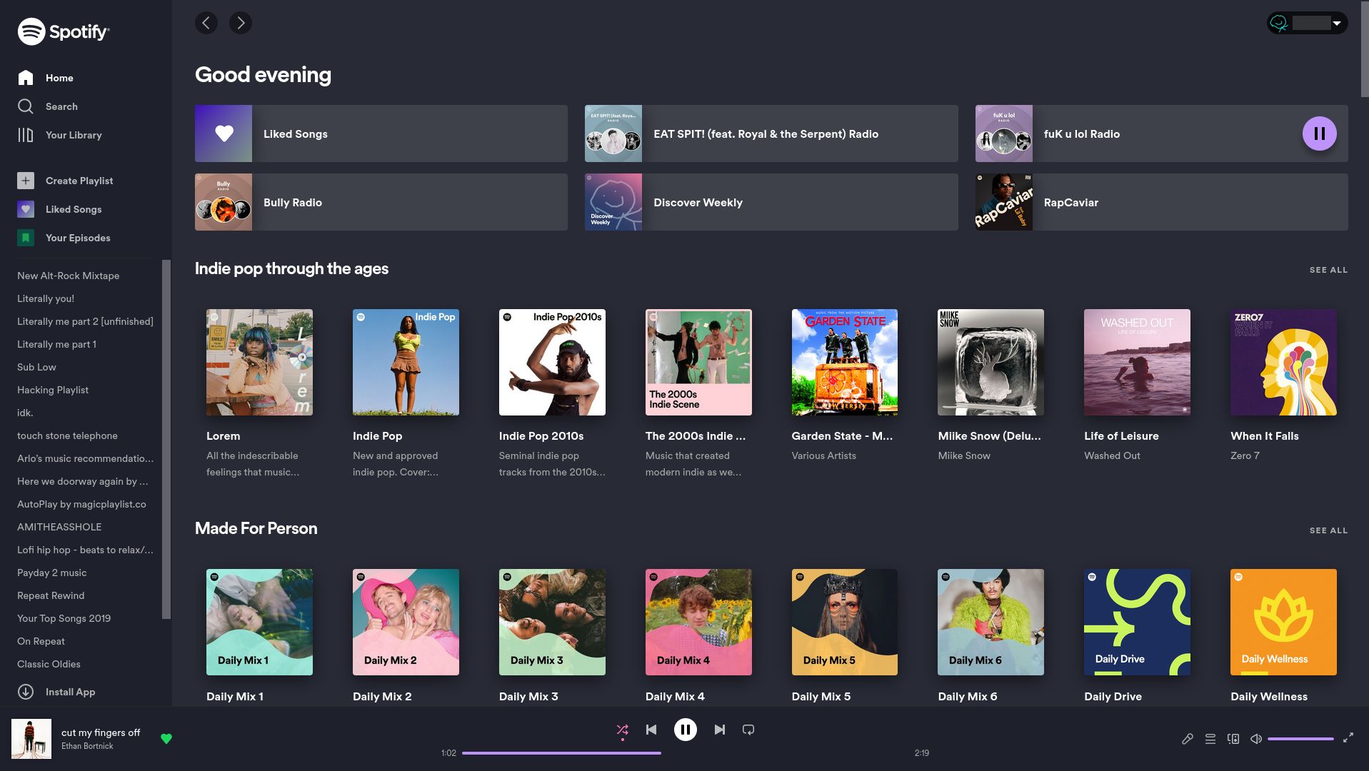 Screenshot of Dracula Spotify