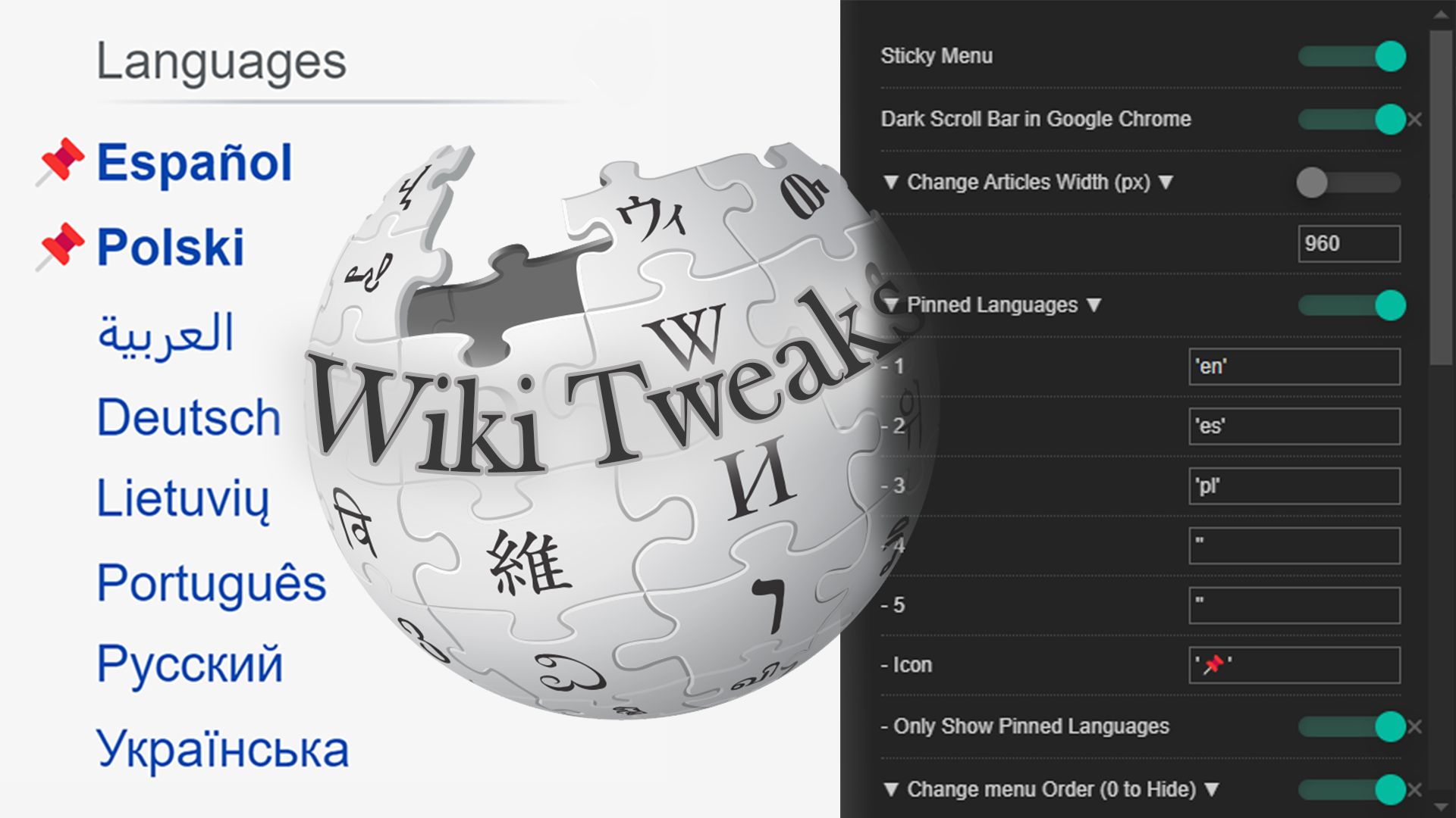 Wiki Tweaks - Wikipedia.org screenshot