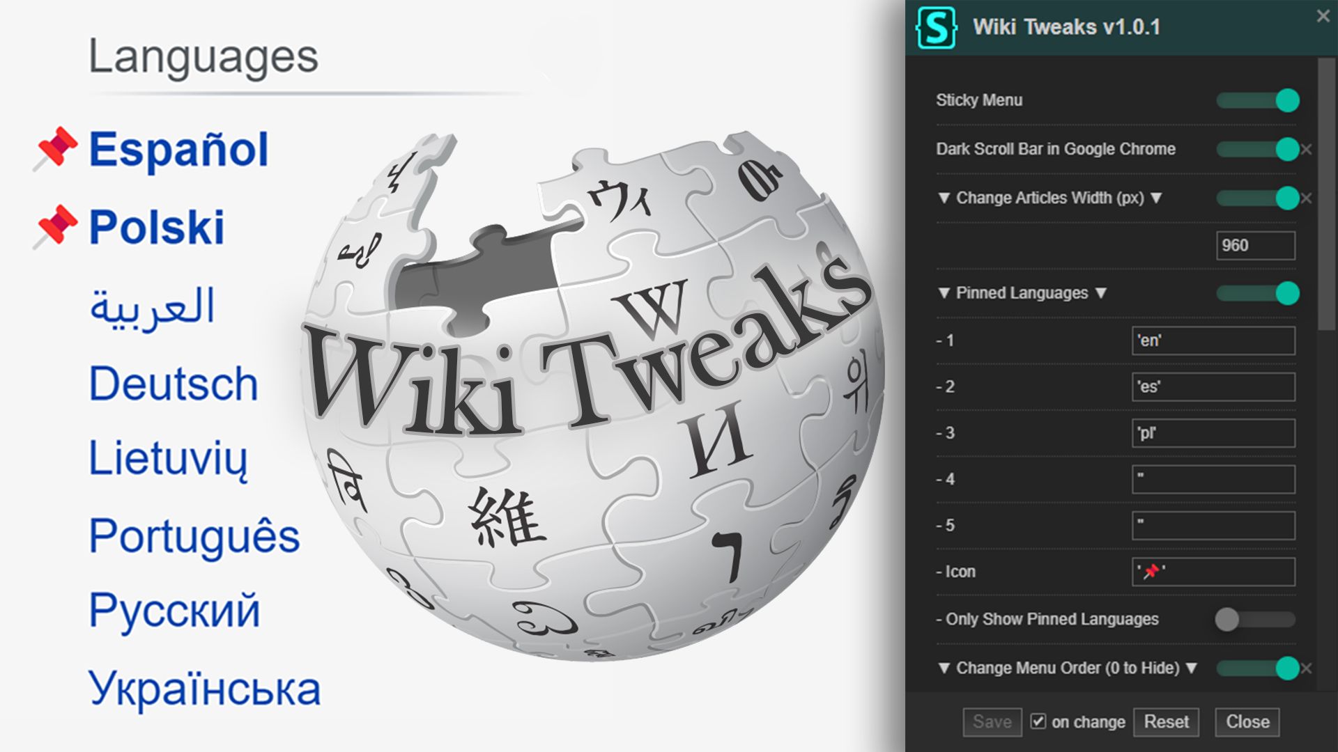 Wiki Tweaks - Wikipedia.org screenshot