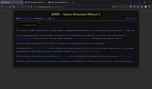 Screenshot of GOOC Manual But With a Dark Background