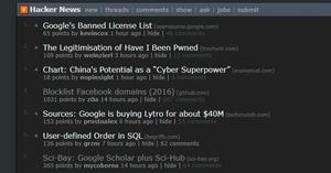 Screenshot of Hacker News - Bluish Gray