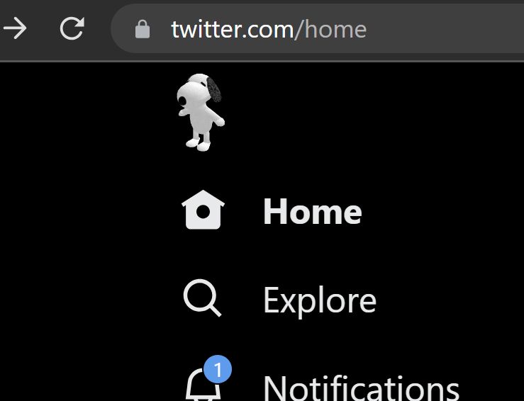 Screenshot of Replace twitter sidebar and "X" with Snoopy