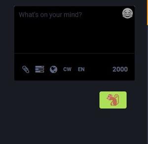 Screenshot of Mastodon post button changer