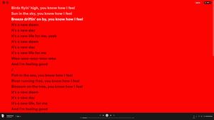 Screenshot of Spotify Fullscreen lyrics(hoverable Sidebar)
