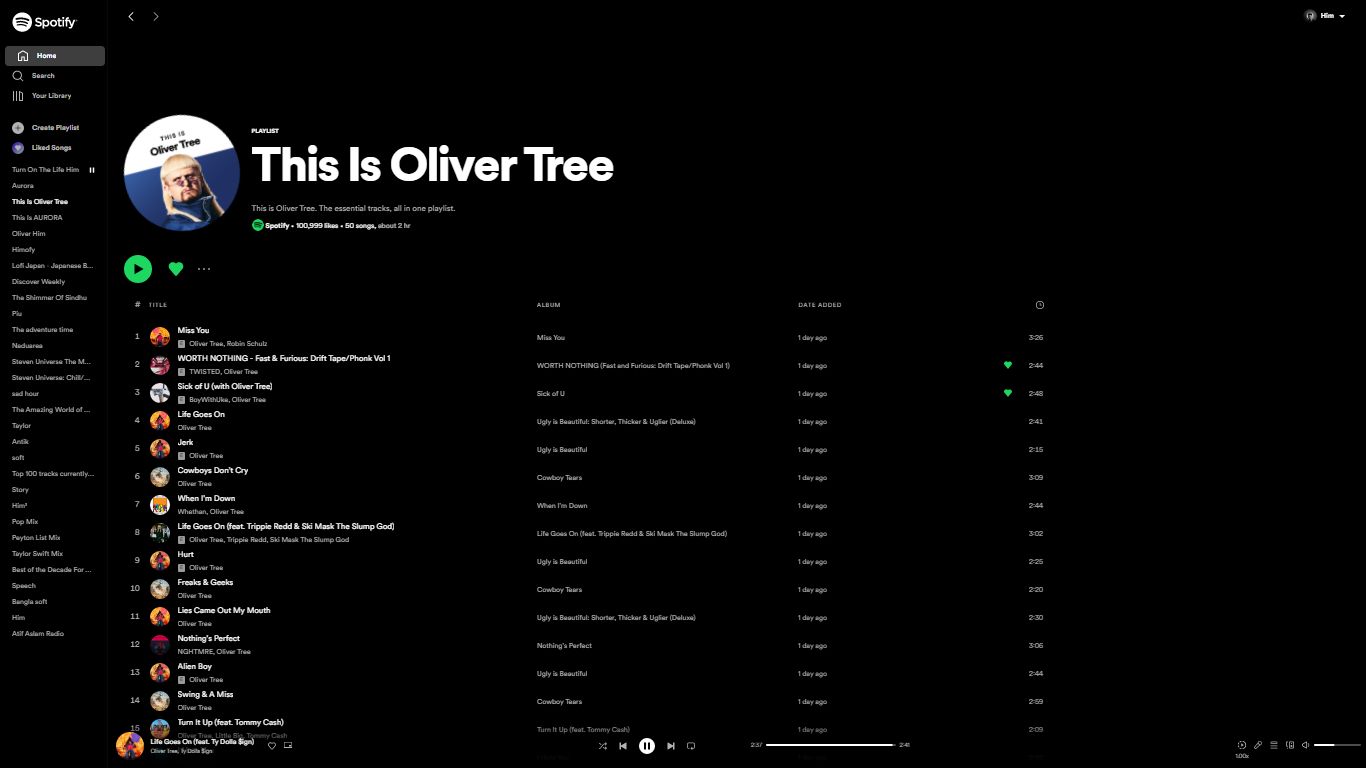 Screenshot of Hover button view for Spotify