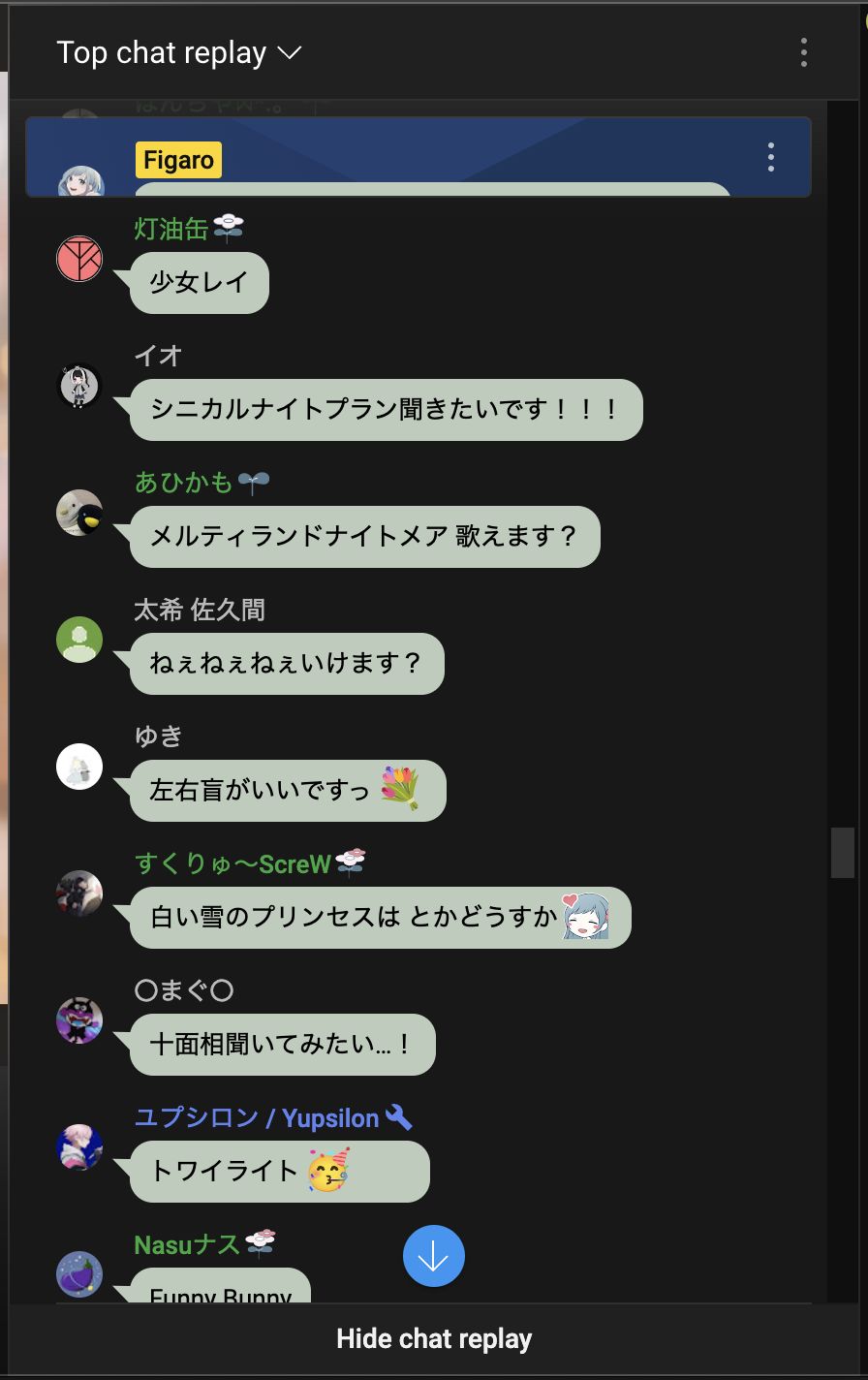 Screenshot of YouTube Chat Bubbles