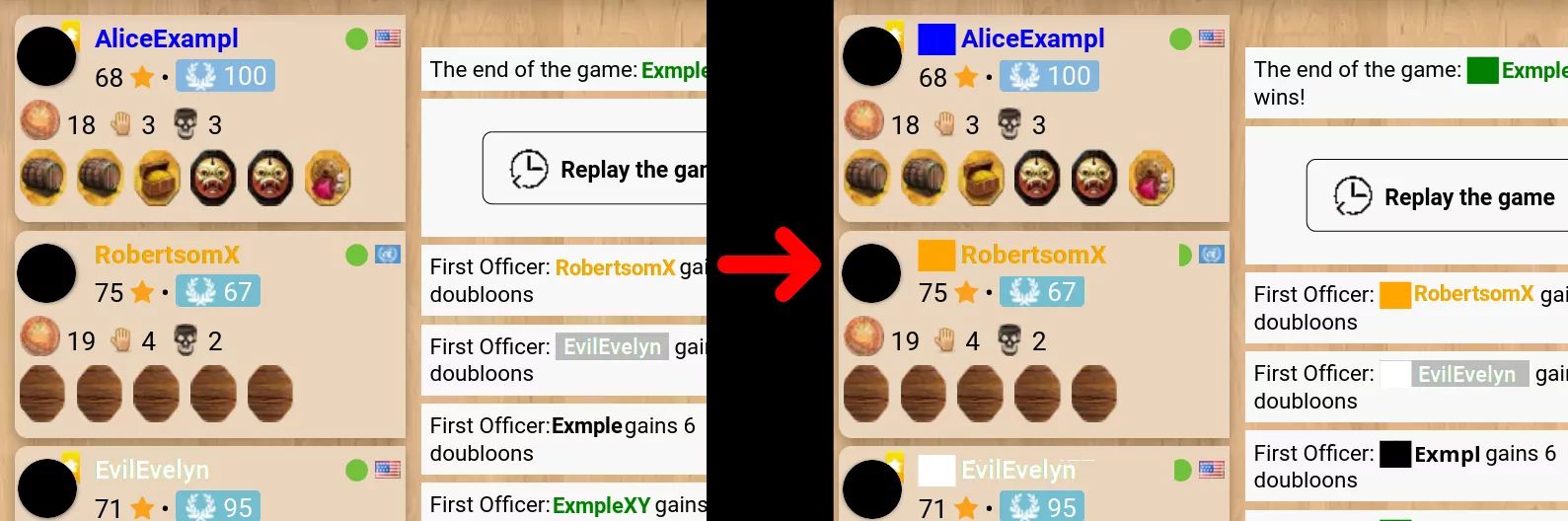 Screenshot of BoardGameArena Player Color Marker