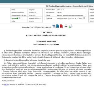 Screenshot of e-seimas.lrs.lt - lengvesniam teisės aktų skaitymui