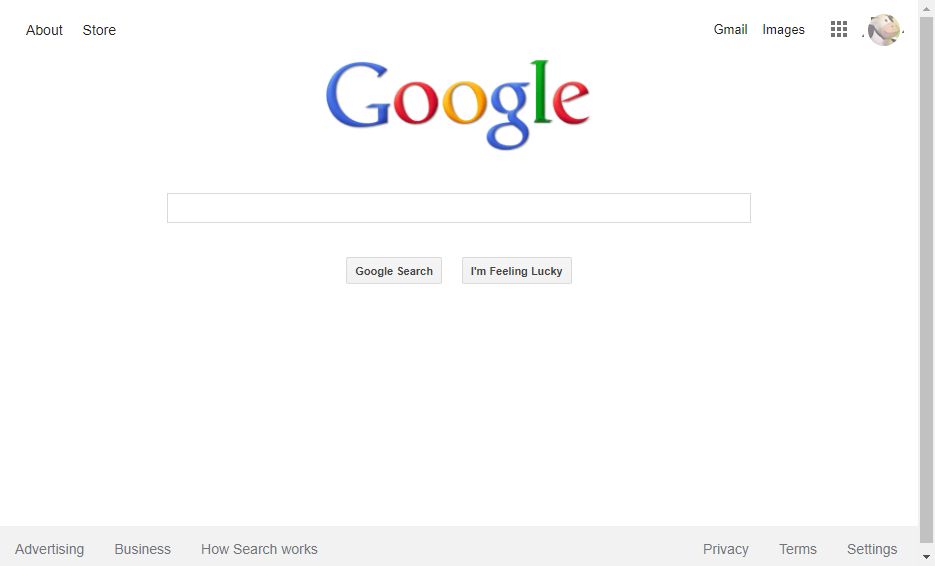 Screenshot of Old Google 2014