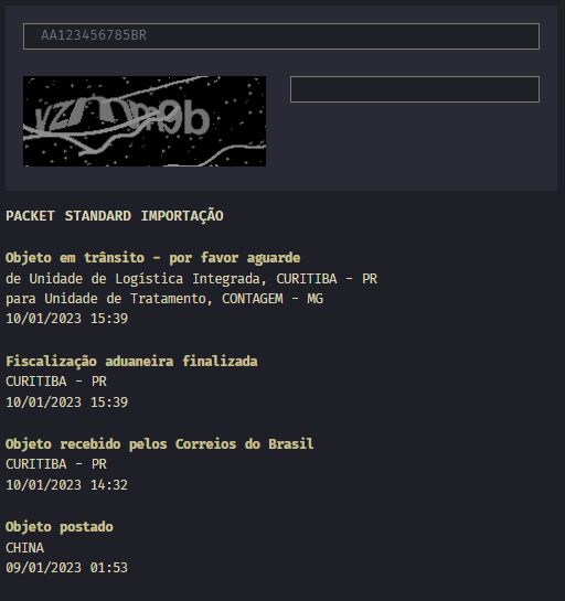 Screenshot of Dark Rastreamento Minimalista