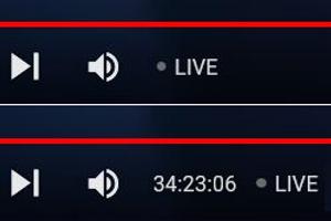Screenshot of YouTube Live Stream Time