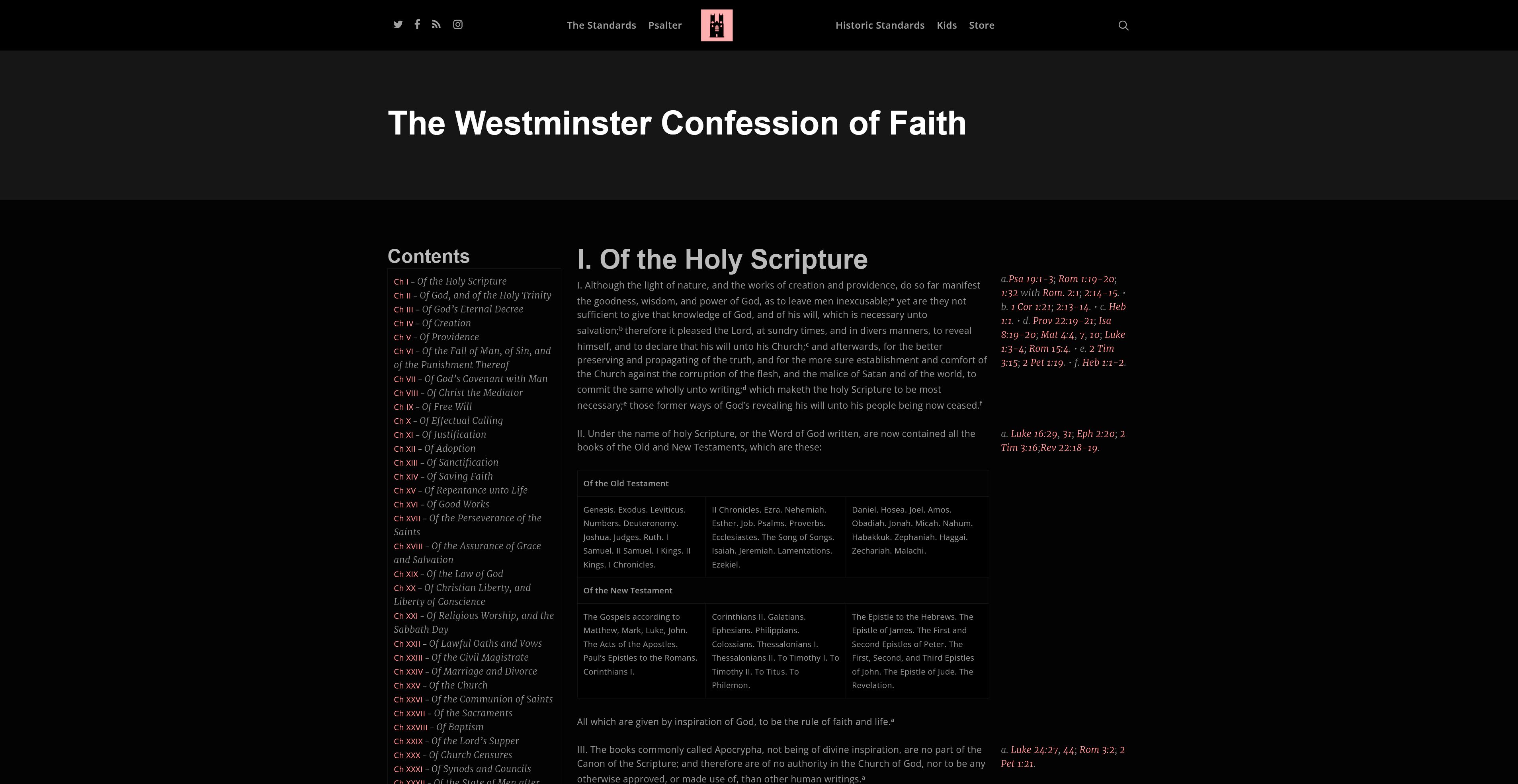 Screenshot of thewestminsterstandard.org - Dark