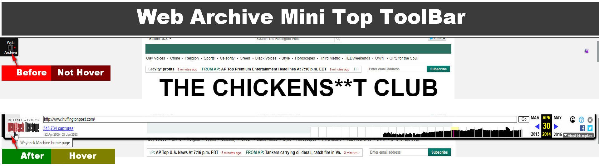 Screenshot of Web Archive Mini Top ToolBar v.1