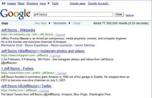 Screenshot of Google 2009