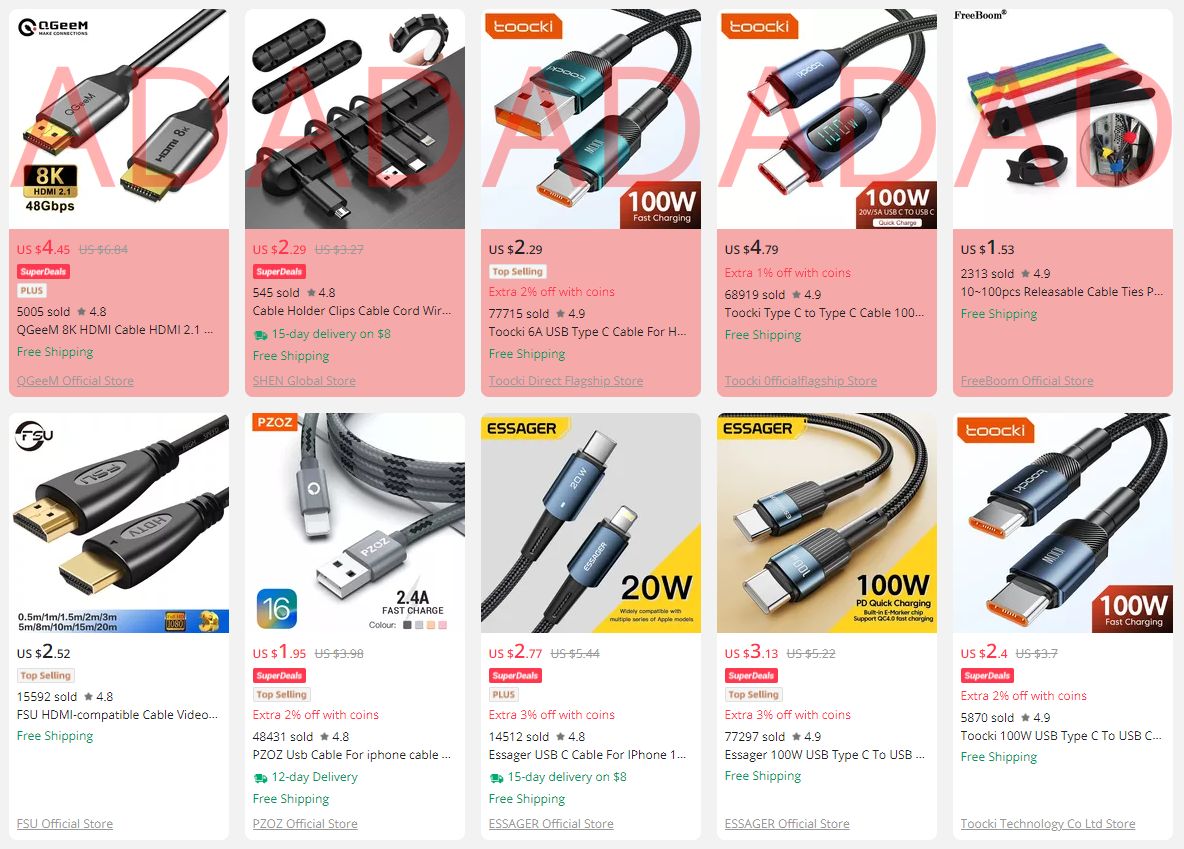 Screenshot of Aliexpress Mark ADs