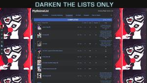 Screenshot of Darken Lists Only