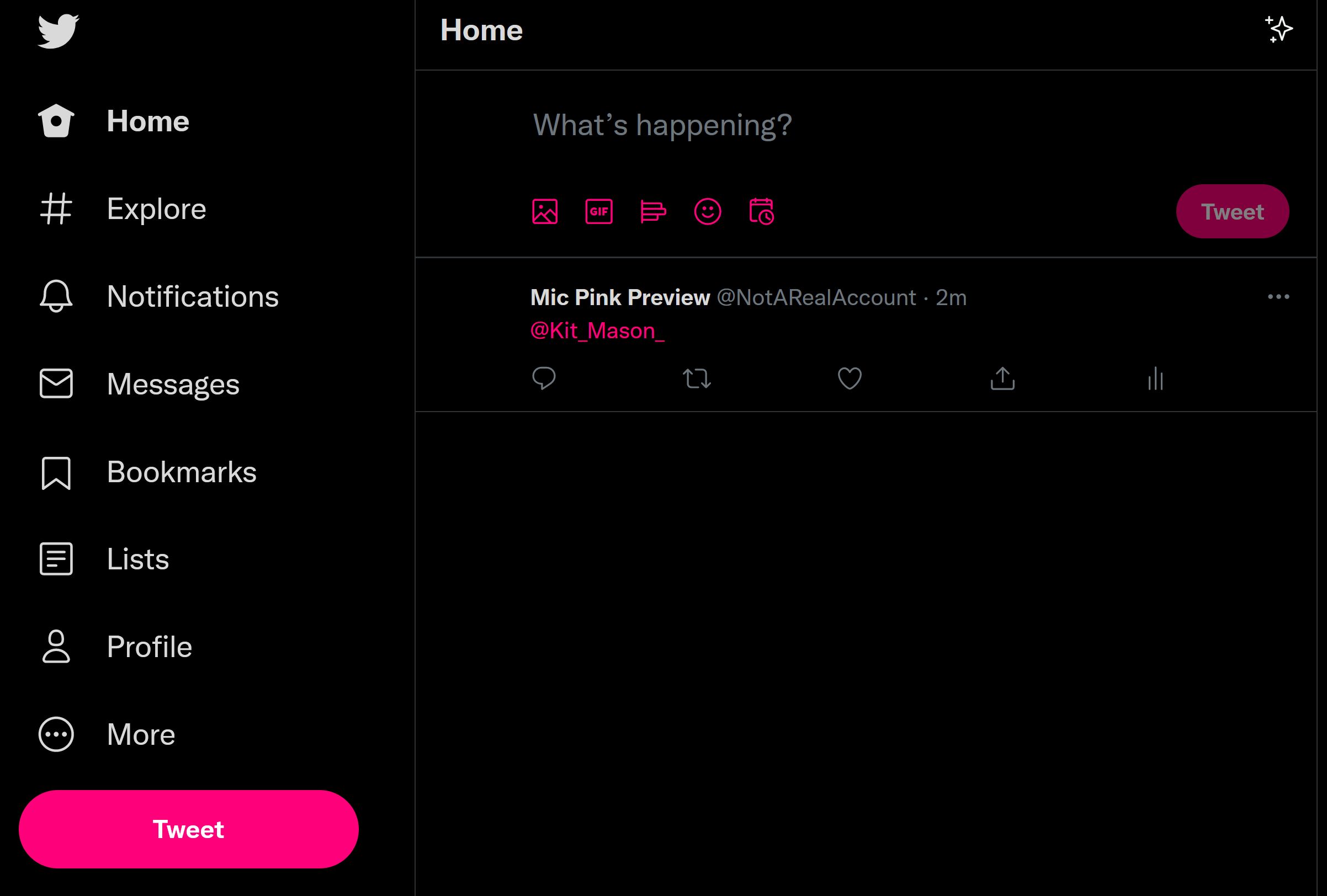 Screenshot of Mic Pink Twitter