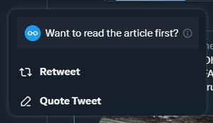 Screenshot of Remove "read article" from retweet menu