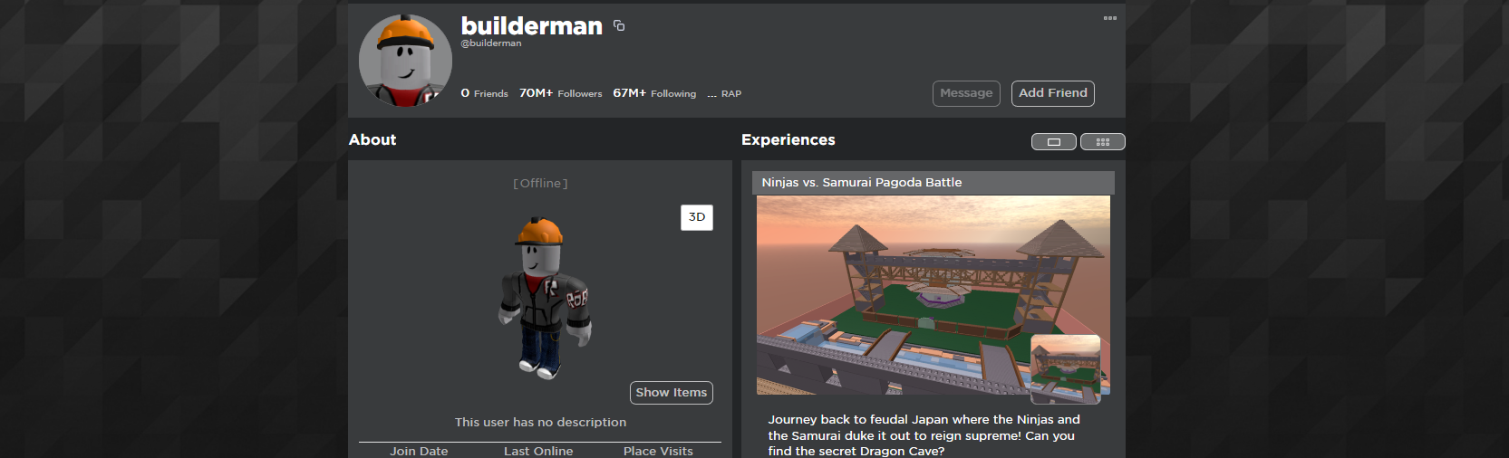 You found builderman! - Roblox