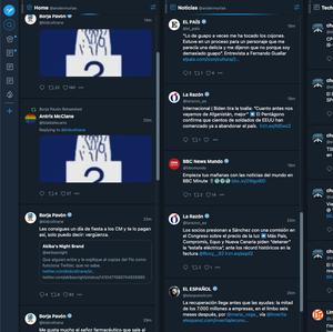 Screenshot of Tweetdeck DARK spacing