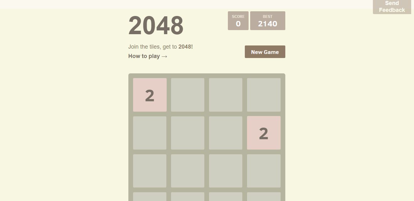 Screenshot of Play2048: Styled