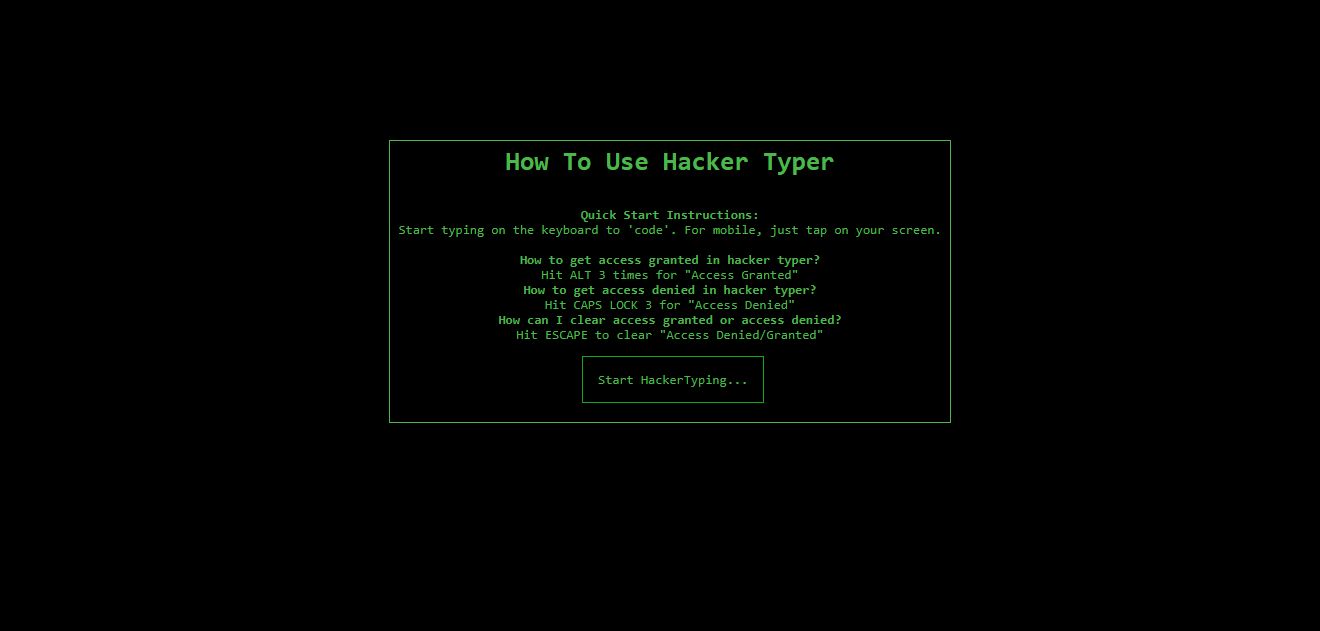 Screenshot of Hackertyper: Styled
