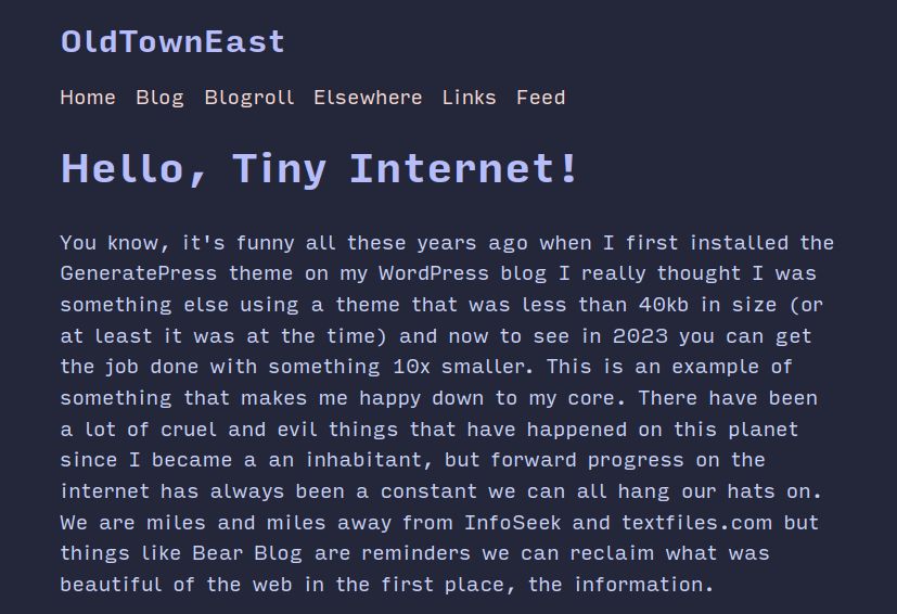 Screenshot of Bear Blog 🐻