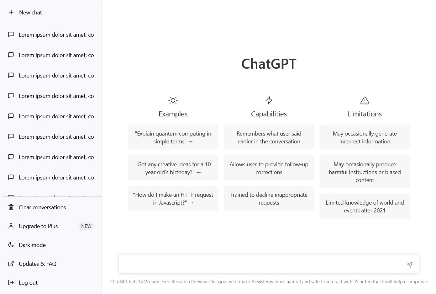 Screenshot of Light sidebar for ChatGPT