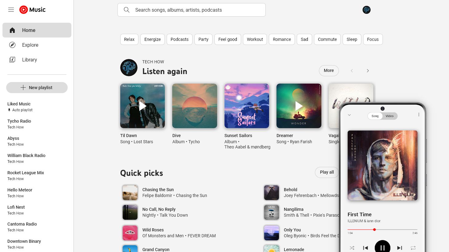 Screenshot of Light Theme for YouTube Music