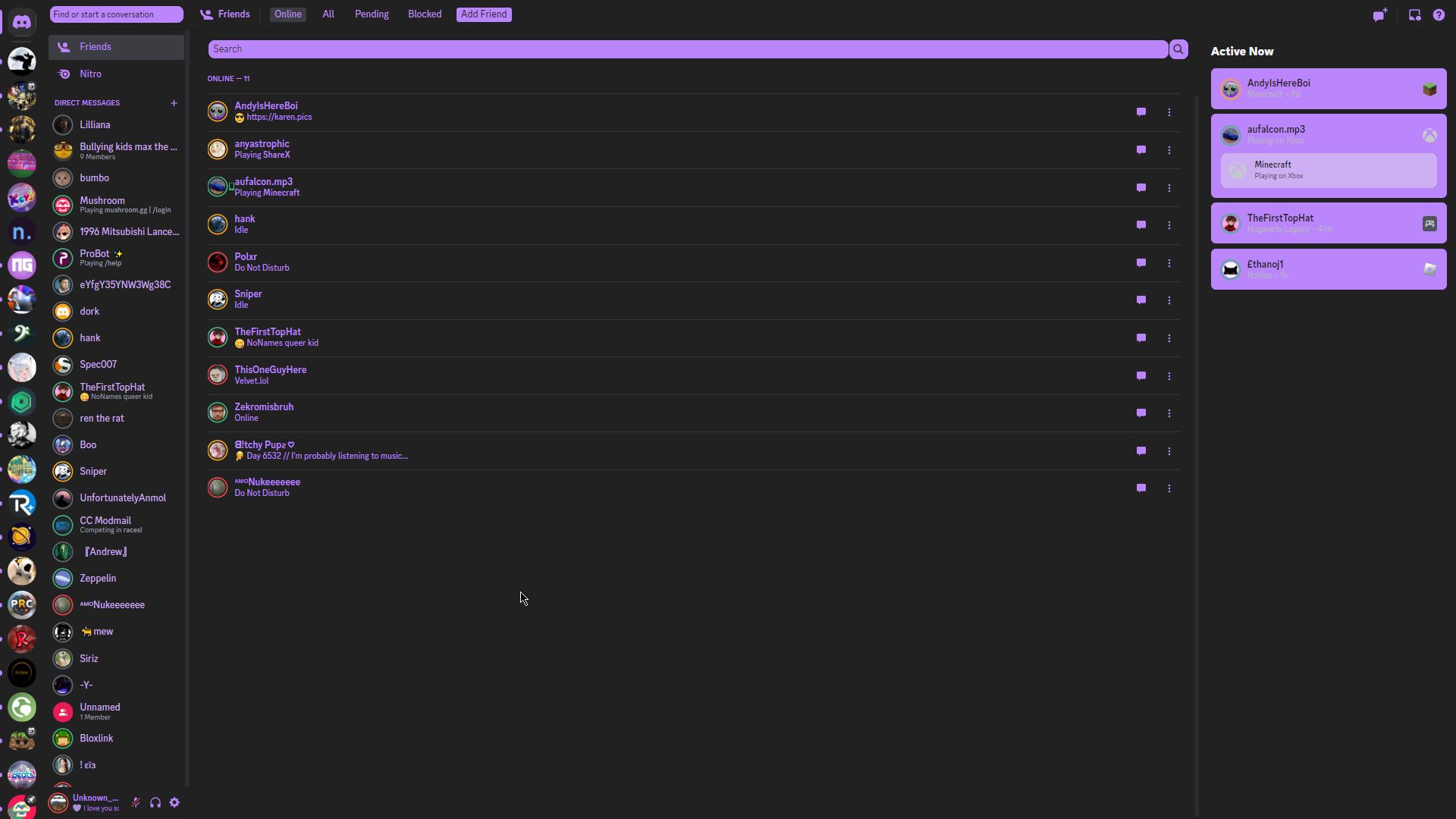 Screenshot of Discord Dark + Radial Status's