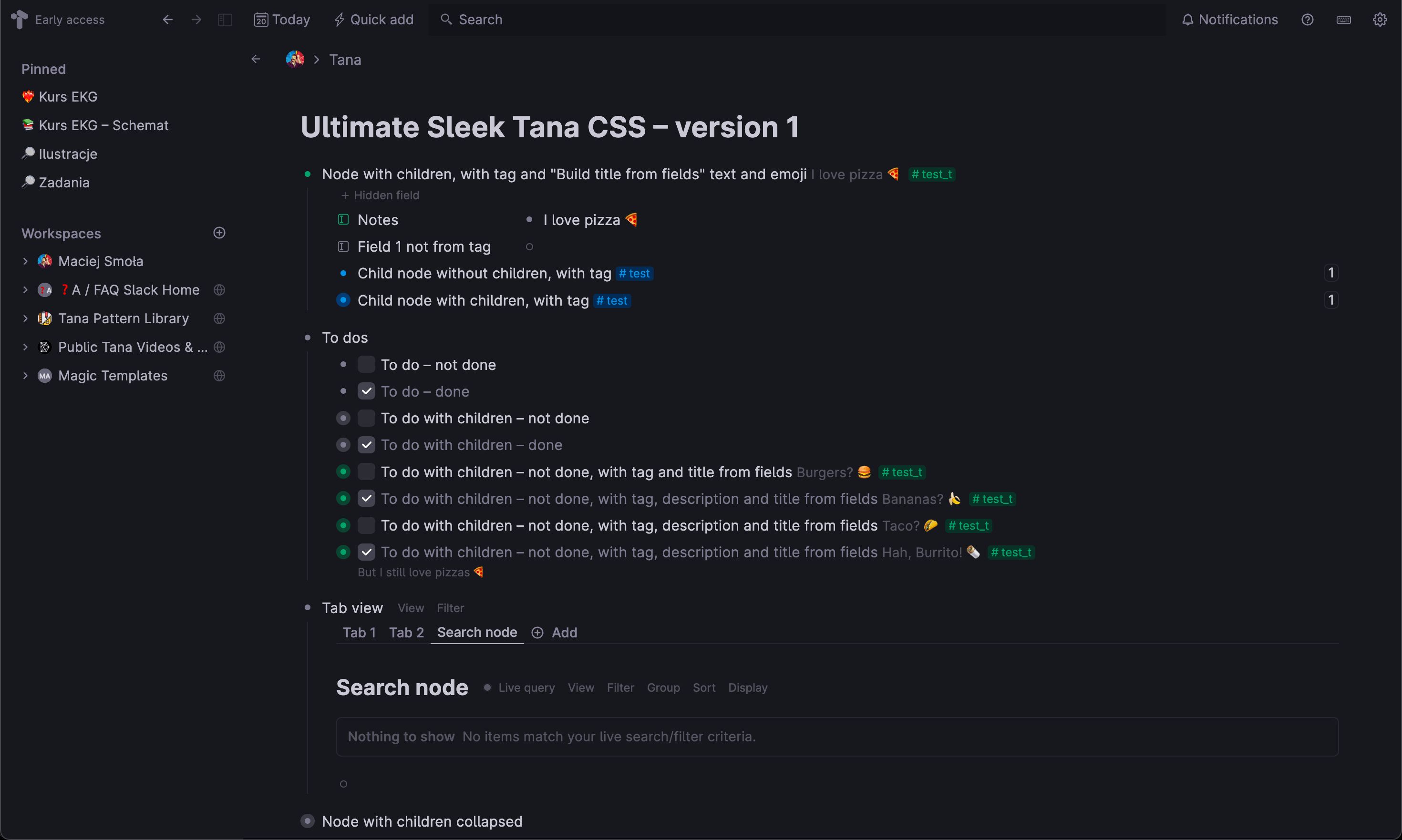 Screenshot of Ultimate Sleek Tana CSS