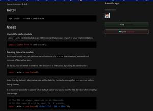 Screenshot of npm dark mode
