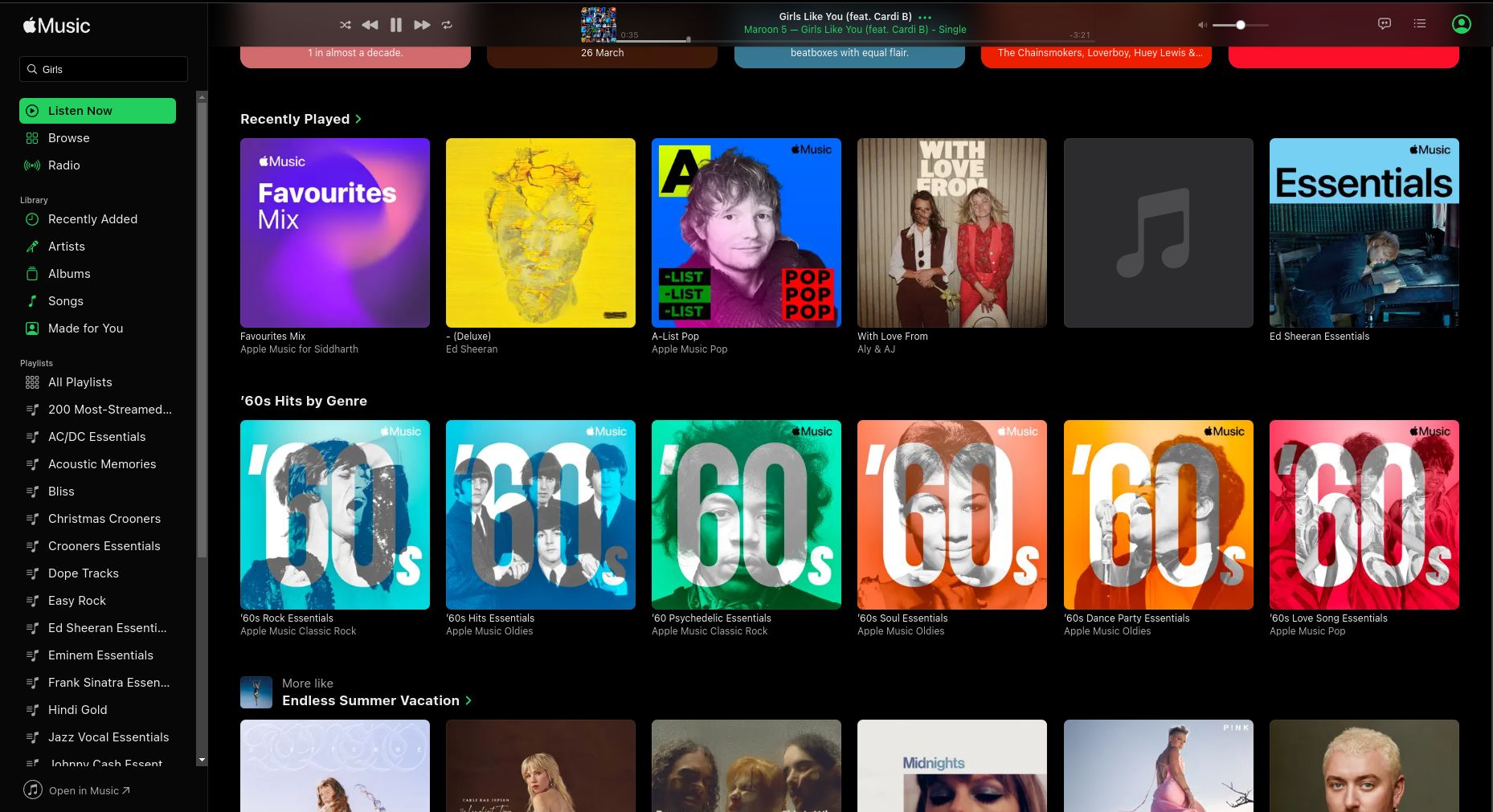 Screenshot of PitchBlack - Apple Music Edition