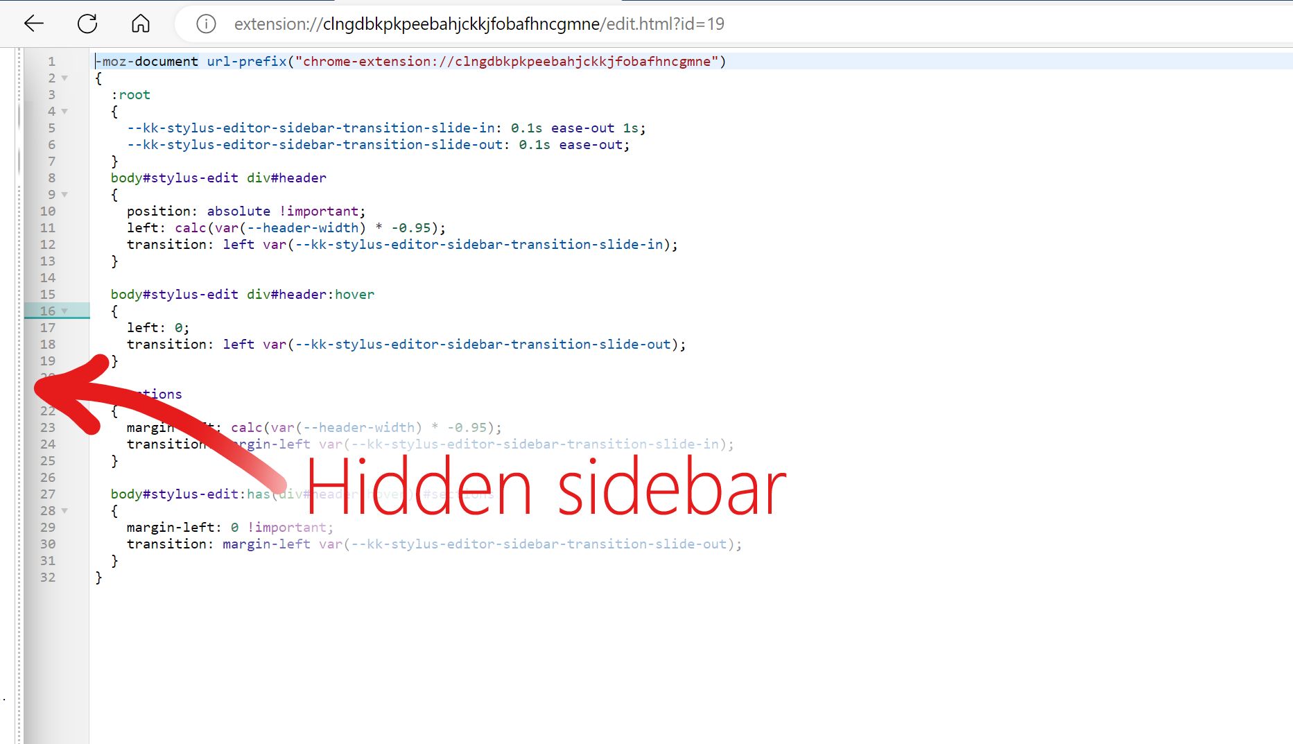 Screenshot of Stylus Code Editor Settings