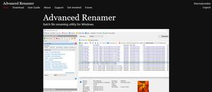 Screenshot of advancedrenamer.com - dark