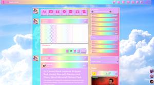 Screenshot of Rainbow chaos tumblr theme