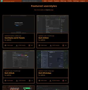 Screenshot of userstyles.world sexay